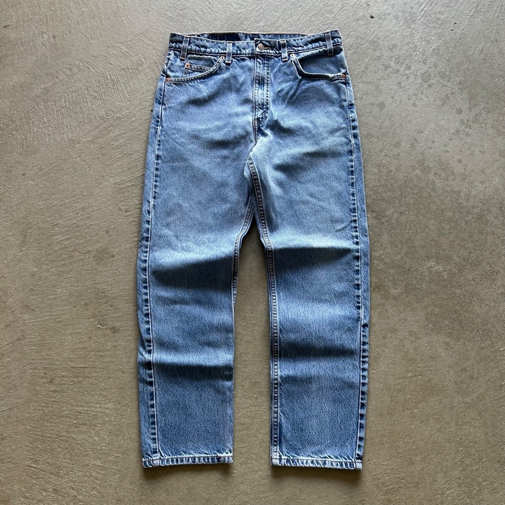 Vintage 90s Levis 505 Jeans Size 34x30 Blue Light Wash Regular Fit Straight Leg